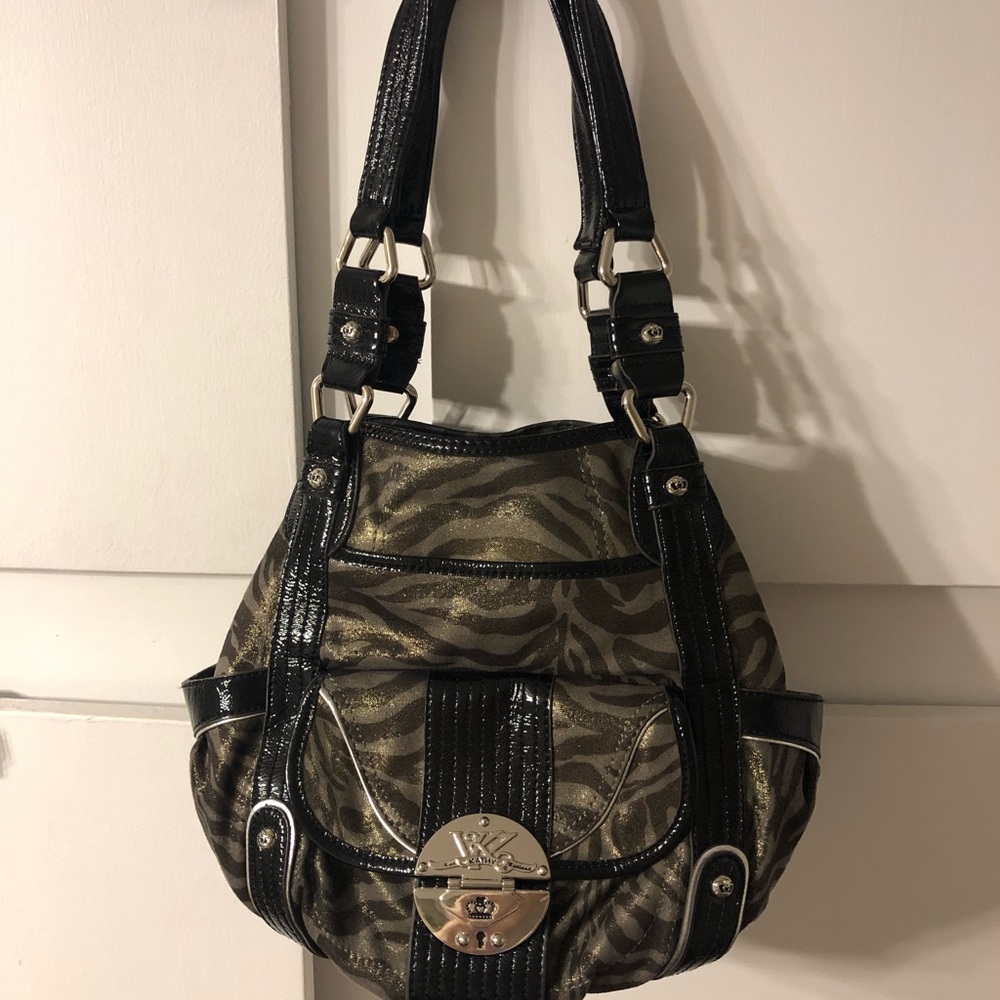 Kathy Gray & black Zebra print purse. Very nice